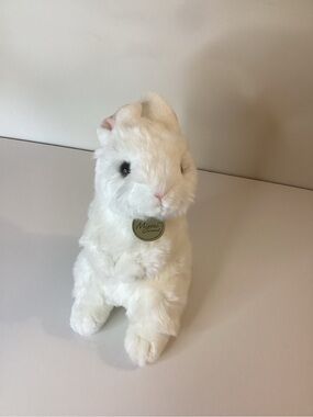 NWT Miyoni by Aurora White realist Standing Rabbit Plush Stuffed Animal  Toy  B3